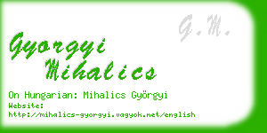 gyorgyi mihalics business card